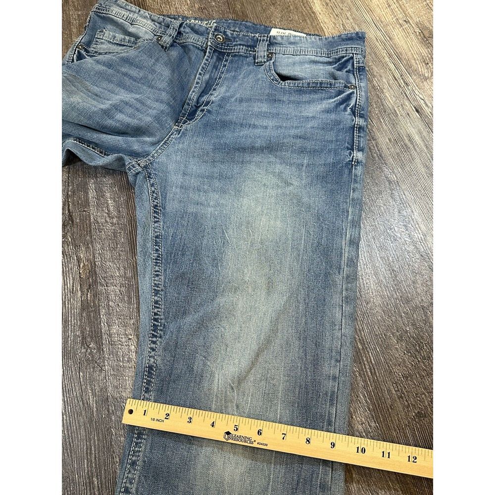 TK Axel Men's Slim Boot Cut Jeans Light Wash Blue Denim Stretch Pockets 38 X 29* - Picture 15 of 16